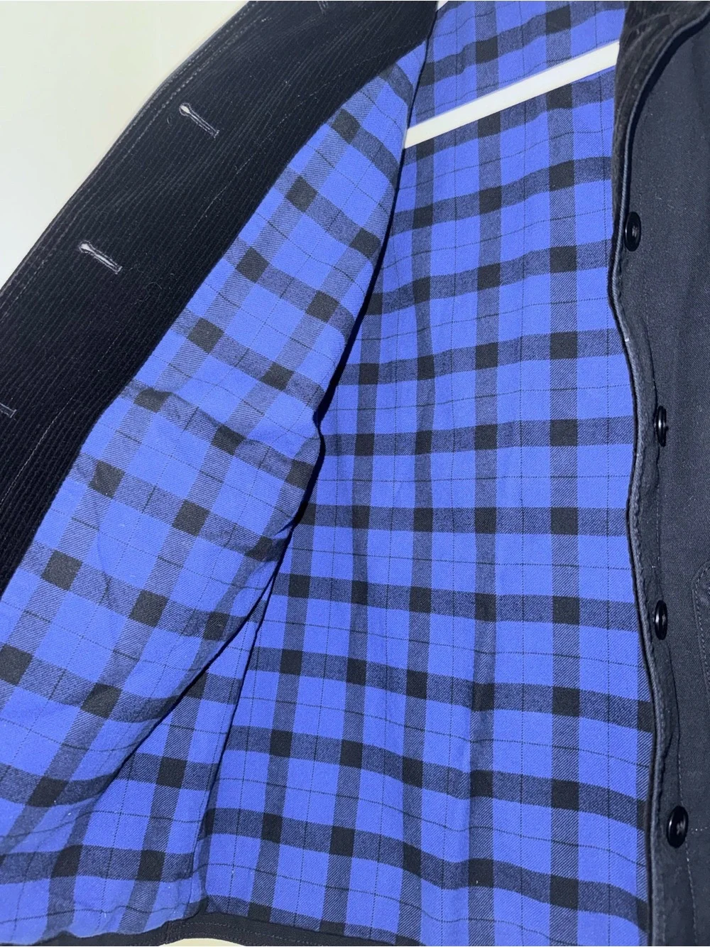 Women’s Navy Barn Coat with Blue Plaid Lining
